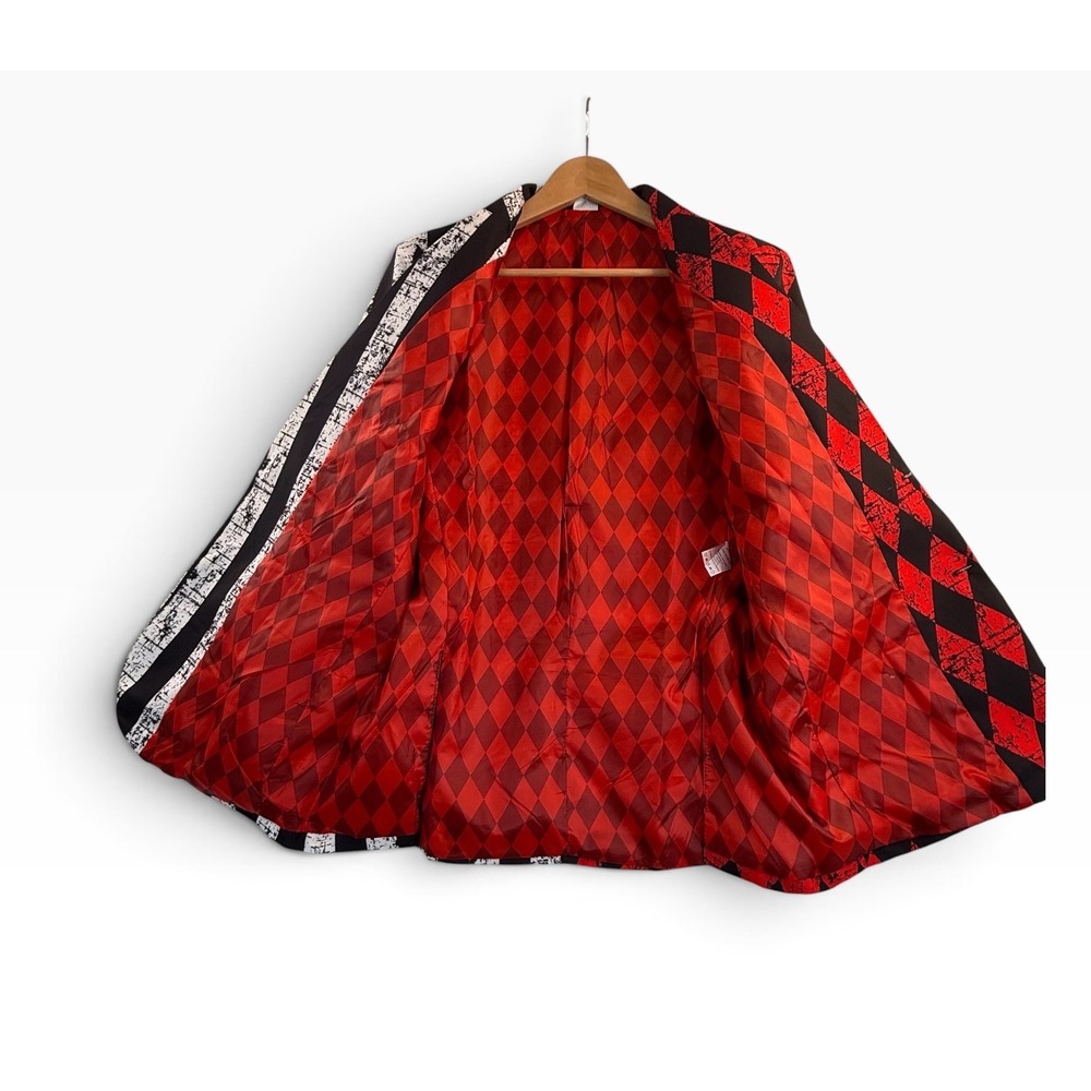 Spirit Halloween Twisted Circus Suit M Red Black White Harlequin 3 pieces - Picture 4 of 14